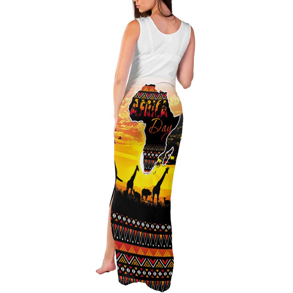 Happy Africa Day Tank Maxi Dress African Safari With Map