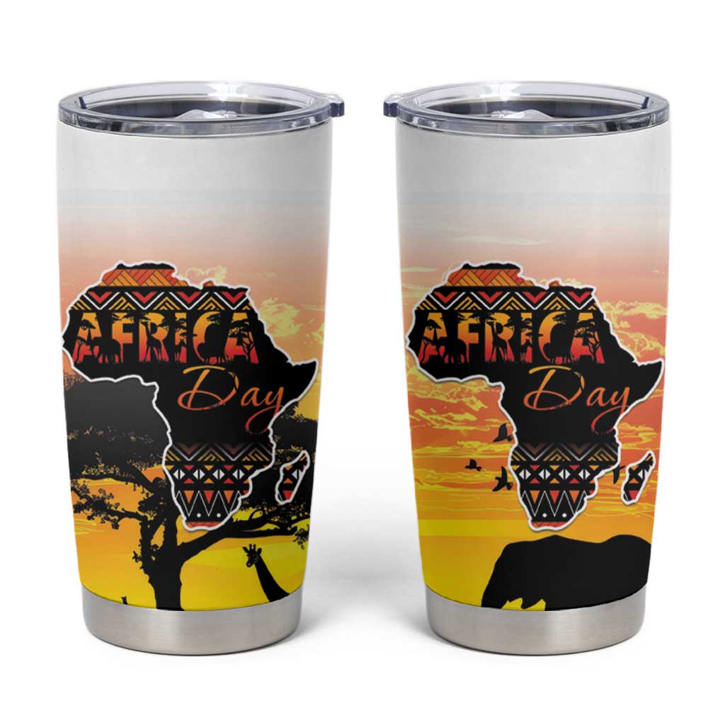 Happy Africa Day Tumbler Cup African Safari With Map