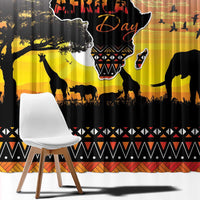 Happy Africa Day Window Curtain African Safari With Map