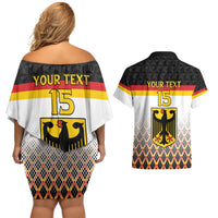 Custom Germany Hockey Couples Matching Off Shoulder Short Dress and Hawaiian Shirt Go Trager der Adler