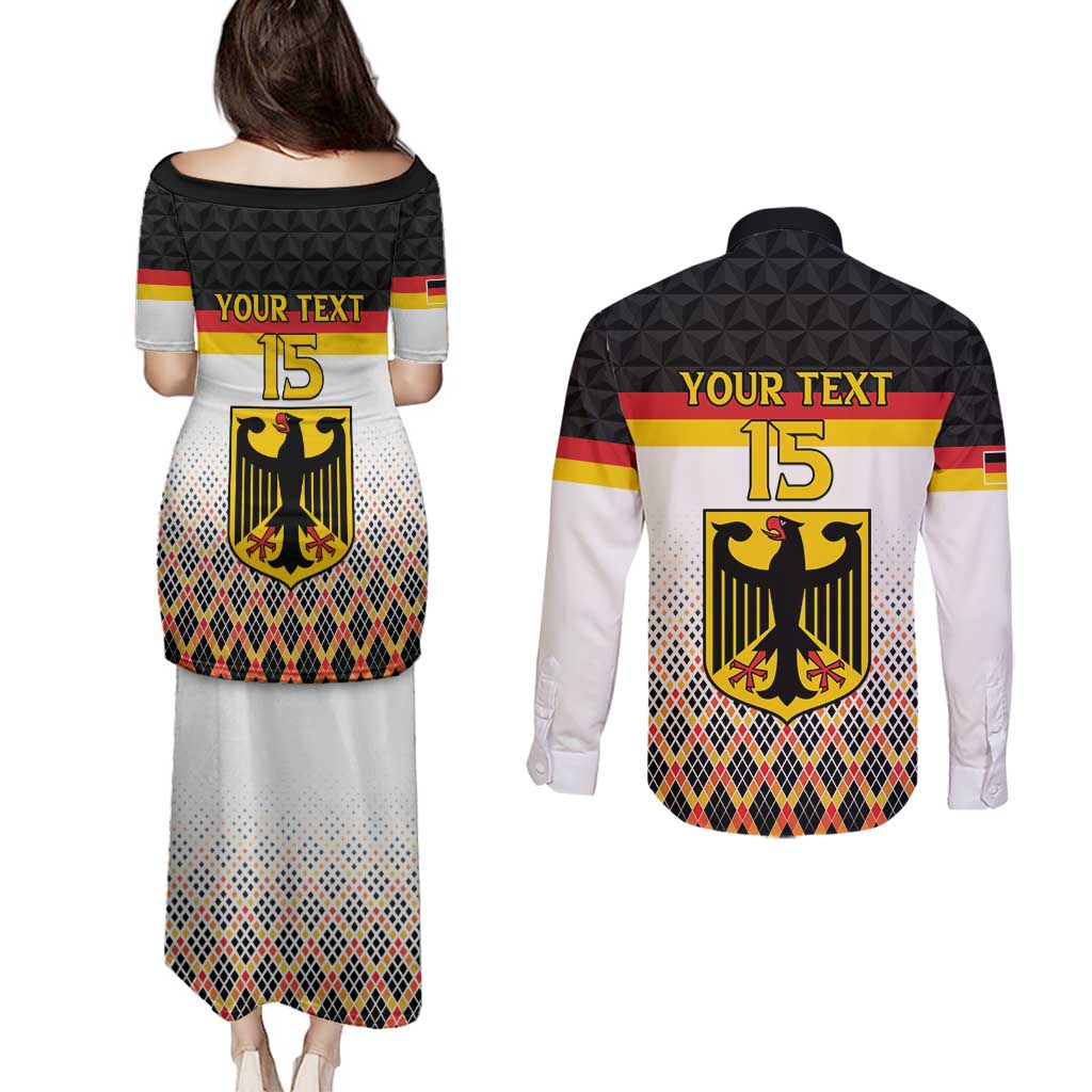 Custom Germany Hockey Couples Matching Puletasi and Long Sleeve Button Shirt Go Trager der Adler