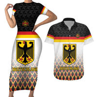 Custom Germany Hockey Couples Matching Short Sleeve Bodycon Dress and Hawaiian Shirt Go Trager der Adler