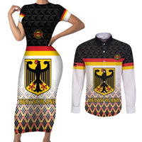 Custom Germany Hockey Couples Matching Short Sleeve Bodycon Dress and Long Sleeve Button Shirt Go Trager der Adler