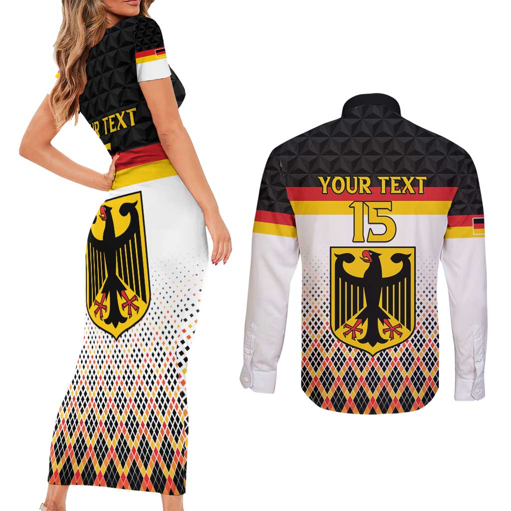 Custom Germany Hockey Couples Matching Short Sleeve Bodycon Dress and Long Sleeve Button Shirt Go Trager der Adler