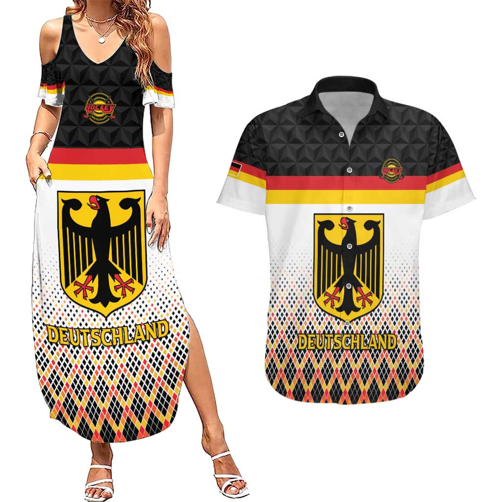Custom Germany Hockey Couples Matching Summer Maxi Dress and Hawaiian Shirt Go Trager der Adler