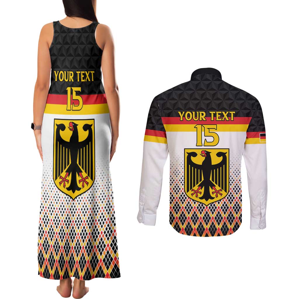 Custom Germany Hockey Couples Matching Tank Maxi Dress and Long Sleeve Button Shirt Go Trager der Adler