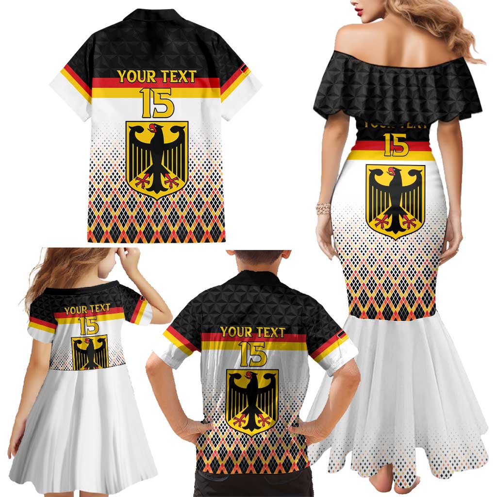 Custom Germany Hockey Family Matching Mermaid Dress and Hawaiian Shirt Go Trager der Adler