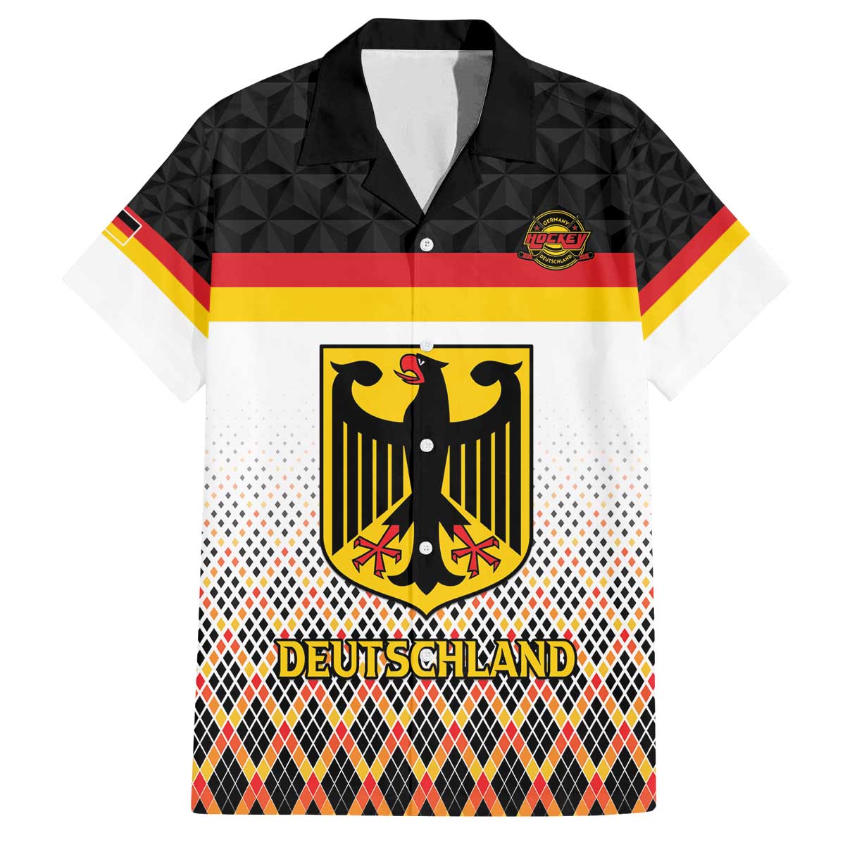 Custom Germany Hockey Family Matching Off The Shoulder Long Sleeve Dress and Hawaiian Shirt Go Trager der Adler