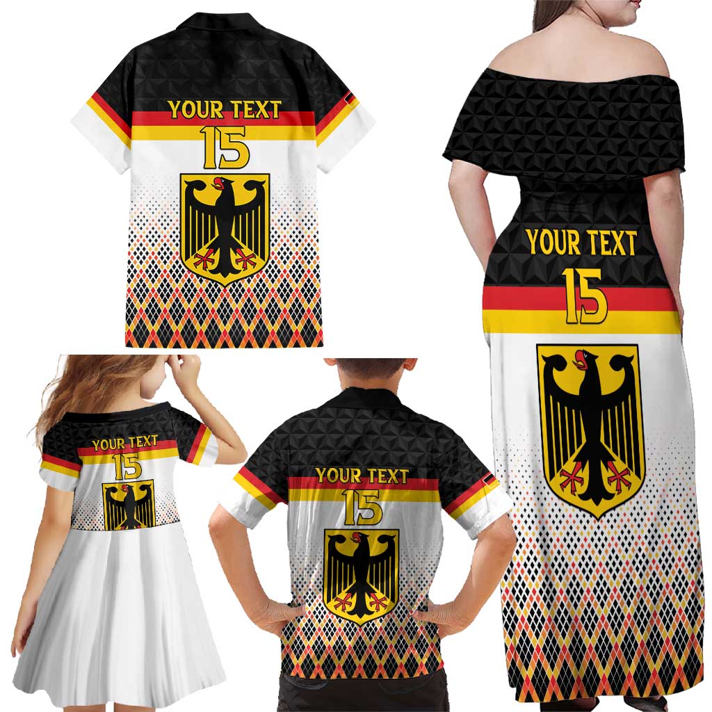 Custom Germany Hockey Family Matching Off Shoulder Maxi Dress and Hawaiian Shirt Go Trager der Adler