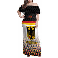 Custom Germany Hockey Family Matching Off Shoulder Maxi Dress and Hawaiian Shirt Go Trager der Adler