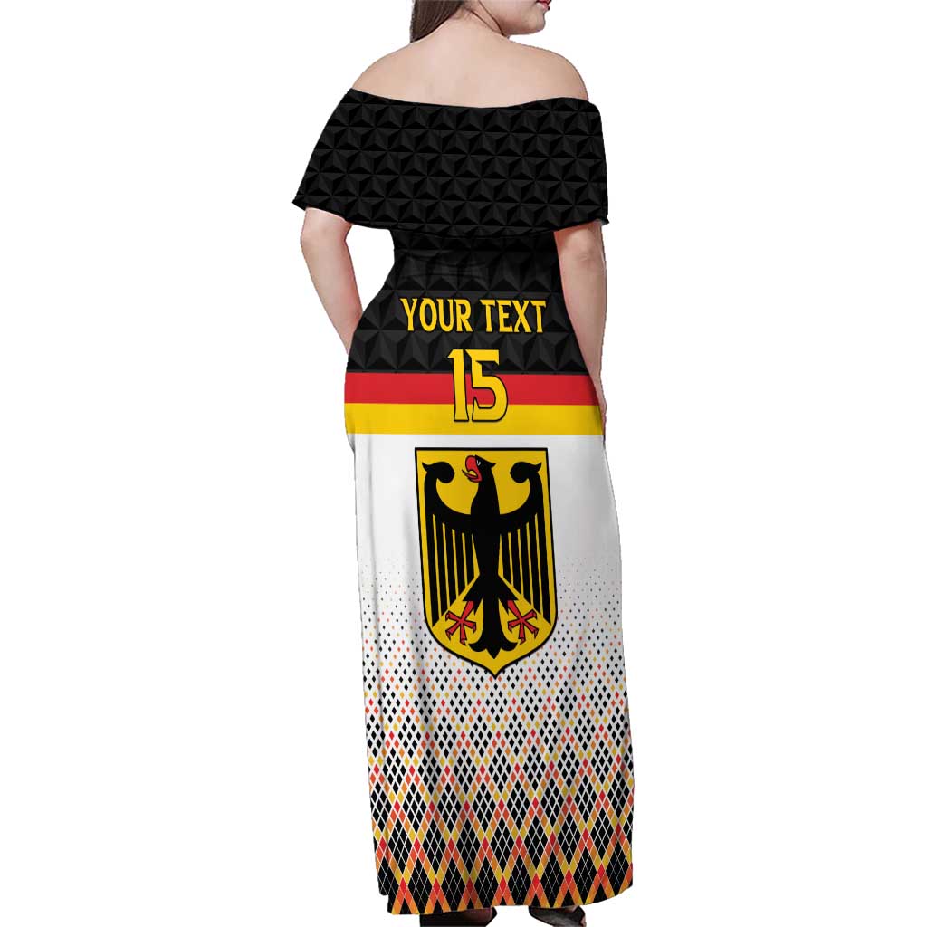 Custom Germany Hockey Family Matching Off Shoulder Maxi Dress and Hawaiian Shirt Go Trager der Adler