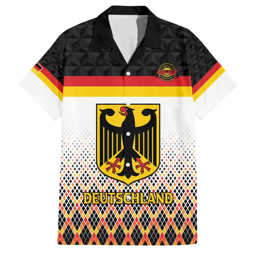 Custom Germany Hockey Family Matching Off Shoulder Short Dress and Hawaiian Shirt Go Trager der Adler