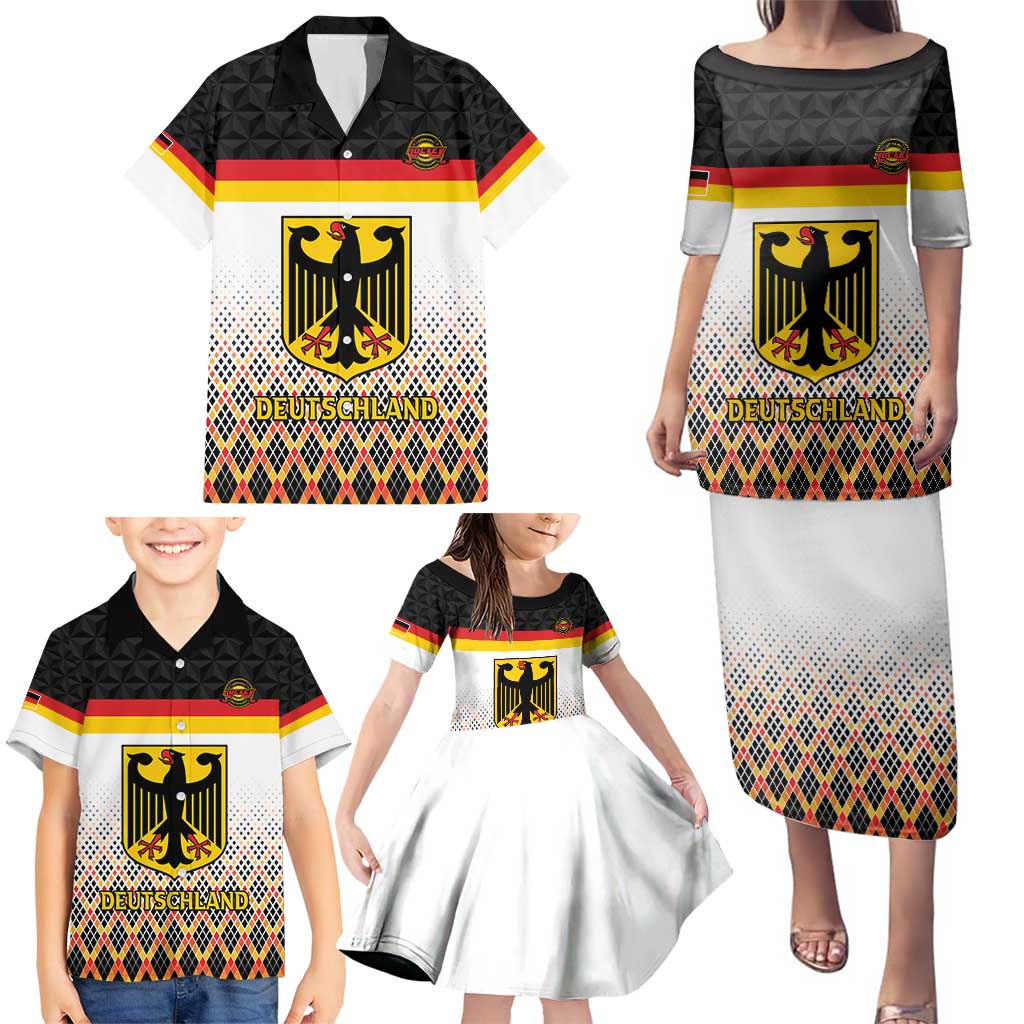 Custom Germany Hockey Family Matching Puletasi and Hawaiian Shirt Go Trager der Adler