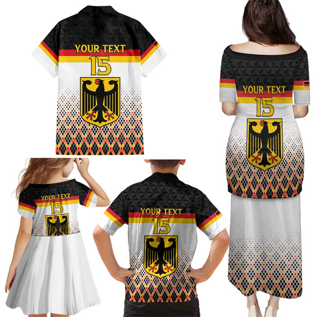 Custom Germany Hockey Family Matching Puletasi and Hawaiian Shirt Go Trager der Adler