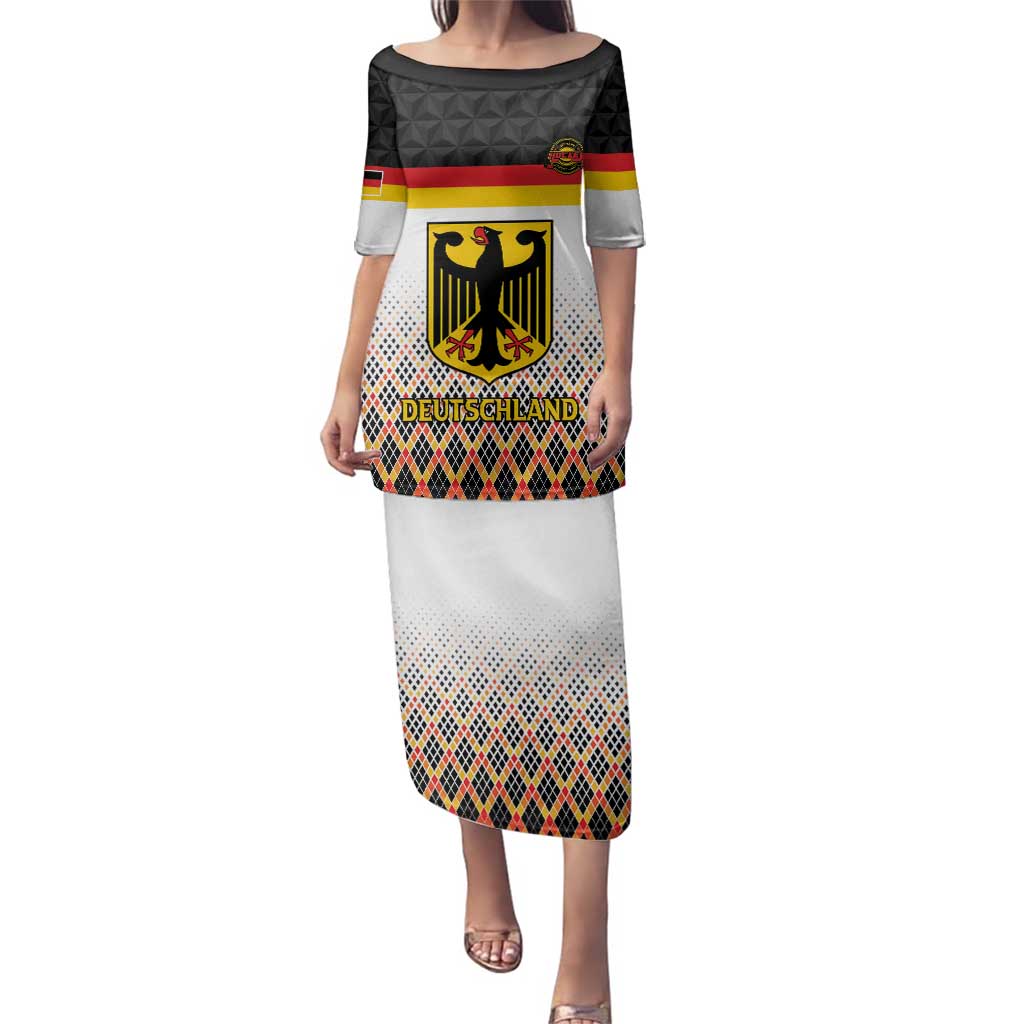 Custom Germany Hockey Family Matching Puletasi and Hawaiian Shirt Go Trager der Adler