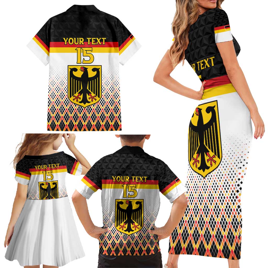 Custom Germany Hockey Family Matching Short Sleeve Bodycon Dress and Hawaiian Shirt Go Trager der Adler
