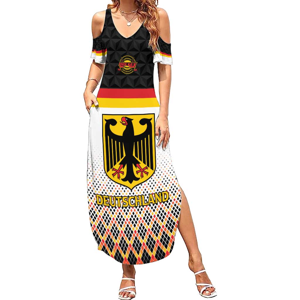 Custom Germany Hockey Family Matching Summer Maxi Dress and Hawaiian Shirt Go Trager der Adler