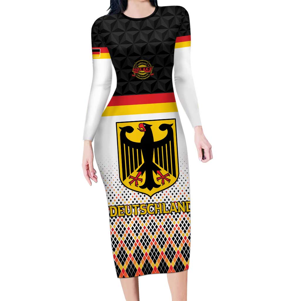 Custom Germany Hockey Long Sleeve Bodycon Dress Go Trager der Adler