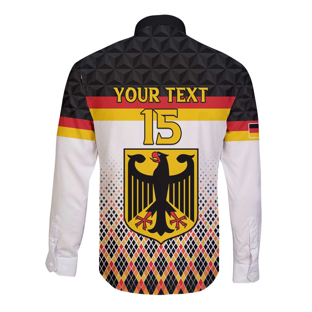 Custom Germany Hockey Long Sleeve Button Shirt Go Trager der Adler