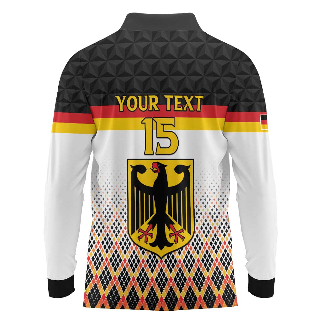 Custom Germany Hockey Long Sleeve Polo Shirt Go Trager der Adler