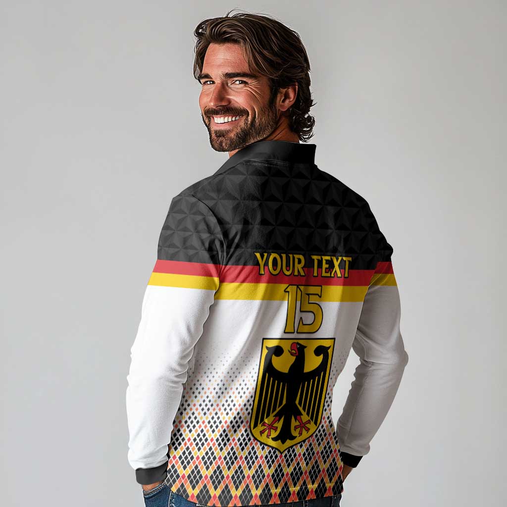 Custom Germany Hockey Long Sleeve Polo Shirt Go Trager der Adler