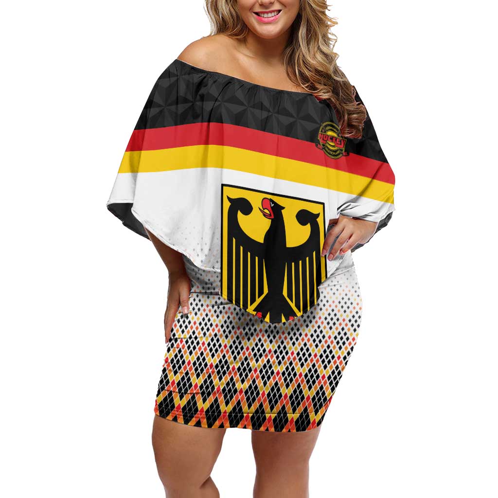 Custom Germany Hockey Off Shoulder Short Dress Go Trager der Adler