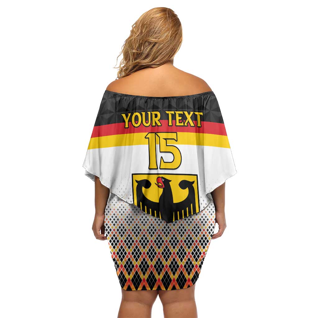 Custom Germany Hockey Off Shoulder Short Dress Go Trager der Adler