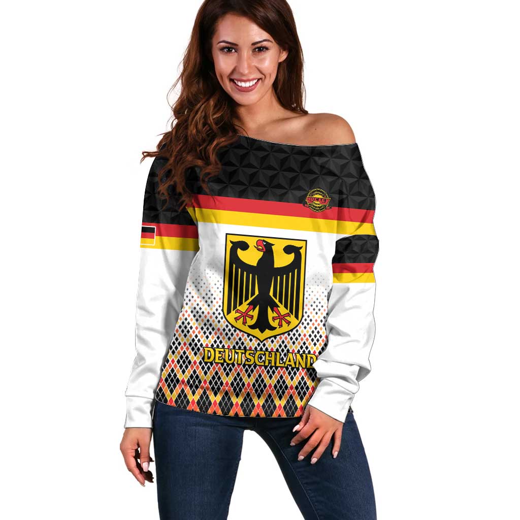 Custom Germany Hockey Off Shoulder Sweater Go Trager der Adler
