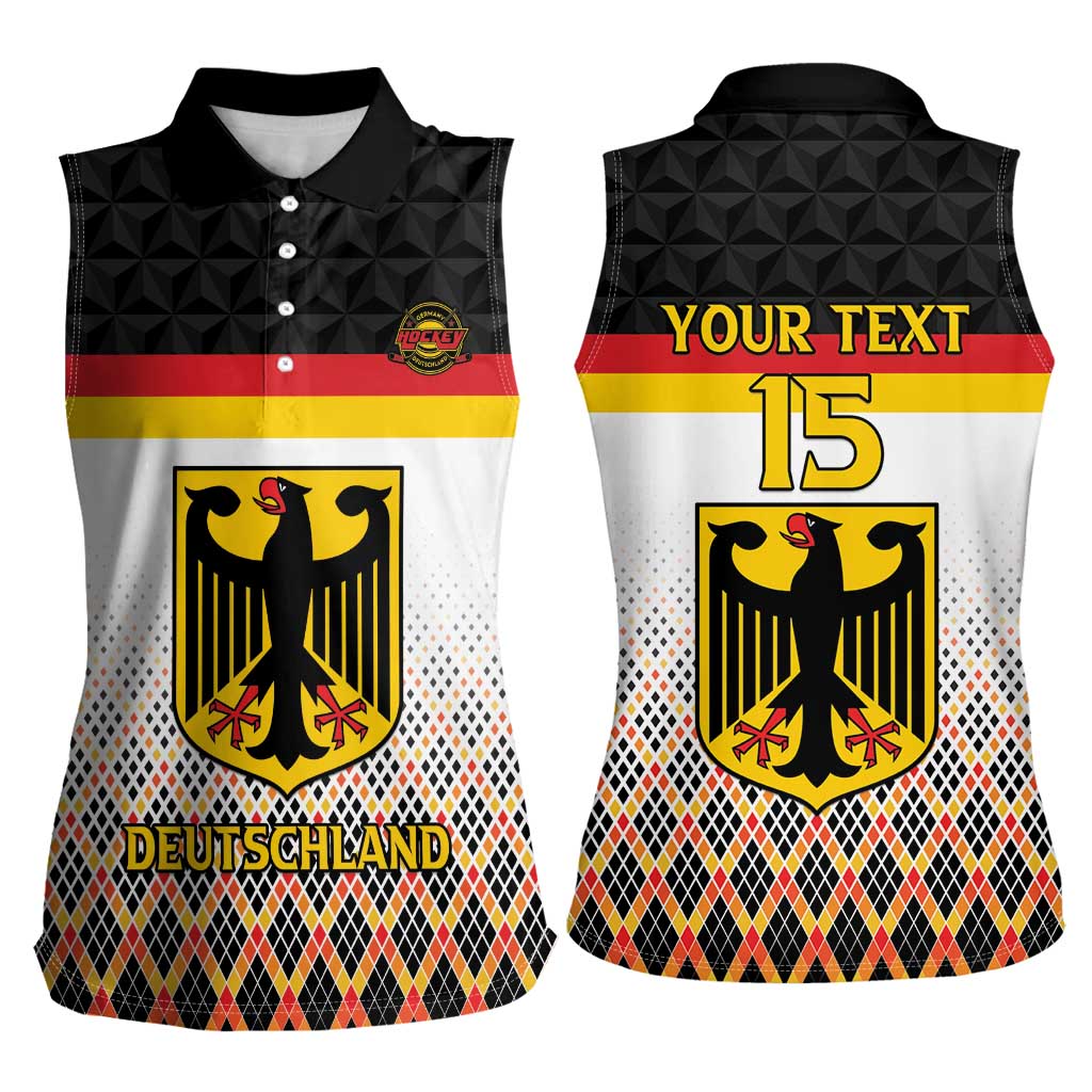 Custom Germany Hockey Women Sleeveless Polo Shirt Go Trager der Adler