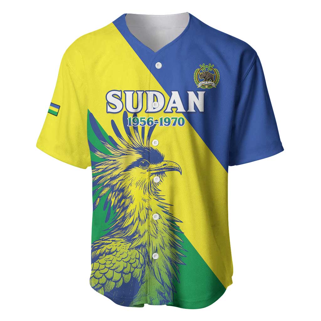 Personalized Sudan 1956-1970 Baseball Jersey Secretary Bird Coat Of Arms