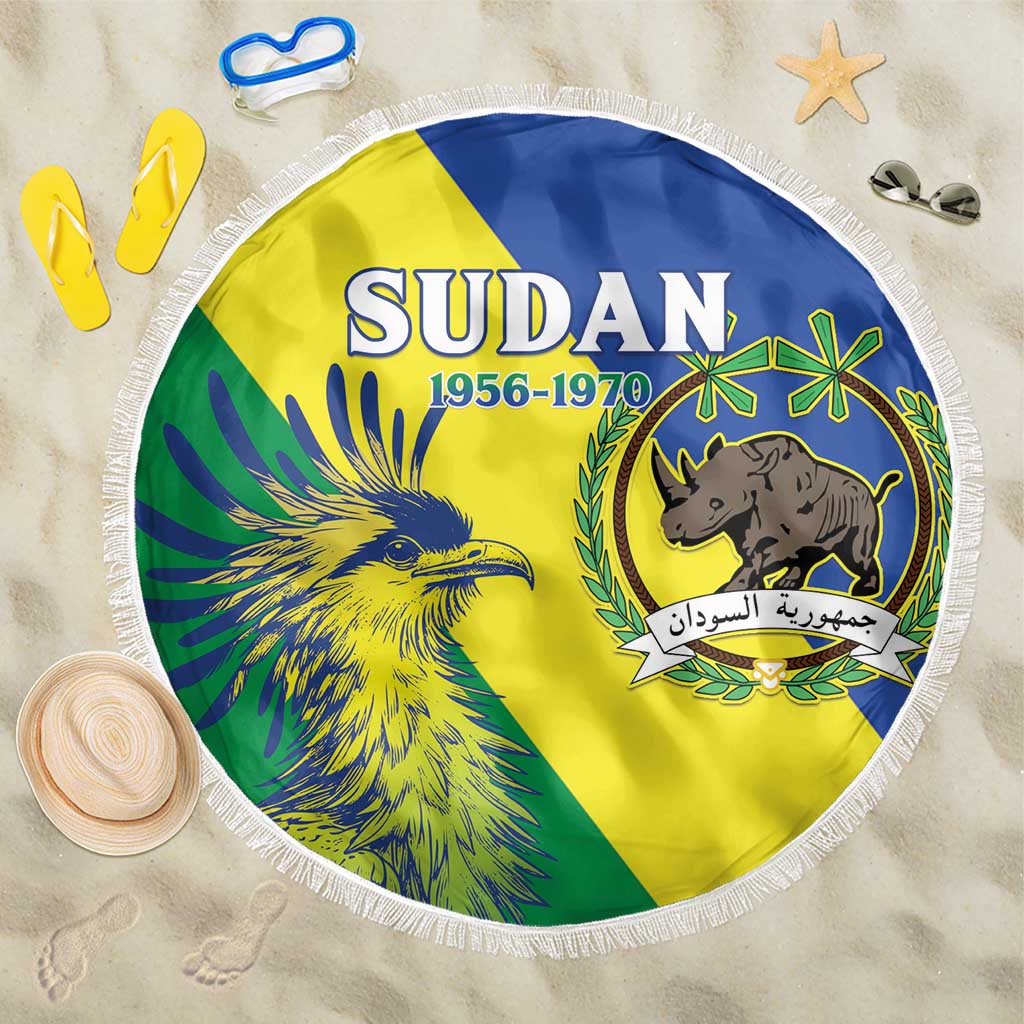 Personalized Sudan 1956-1970 Beach Blanket Secretary Bird Coat Of Arms