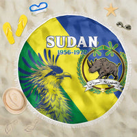 Personalized Sudan 1956-1970 Beach Blanket Secretary Bird Coat Of Arms