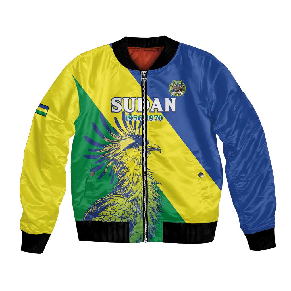 Personalized Sudan 1956-1970 Bomber Jacket Secretary Bird Coat Of Arms