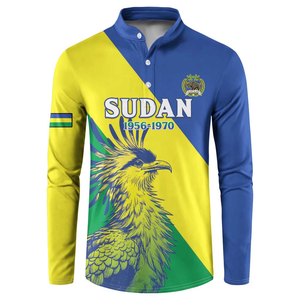 Personalized Sudan 1956-1970 Button Sweatshirt Secretary Bird Coat Of Arms