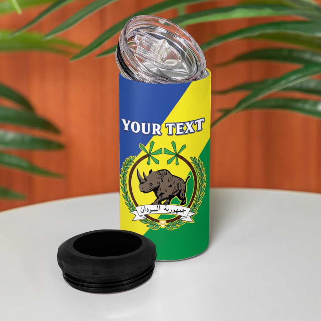 Personalized Sudan 1956-1970 4 in 1 Can Cooler Tumbler Secretary Bird Coat Of Arms