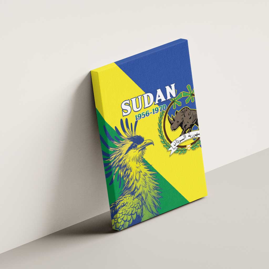 Personalized Sudan 1956-1970 Canvas Wall Art Secretary Bird Coat Of Arms