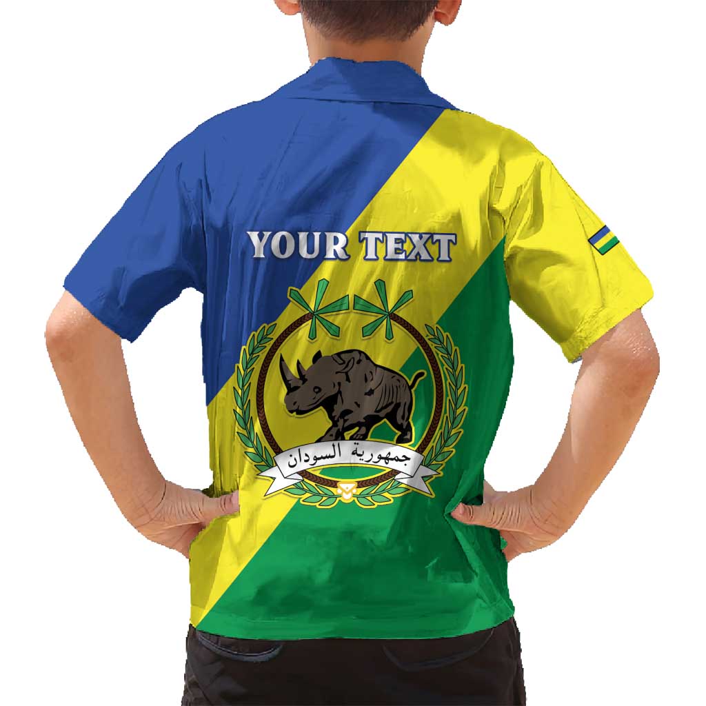 Personalized Sudan 1956-1970 Family Matching Long Sleeve Bodycon Dress and Hawaiian Shirt Secretary Bird Coat Of Arms