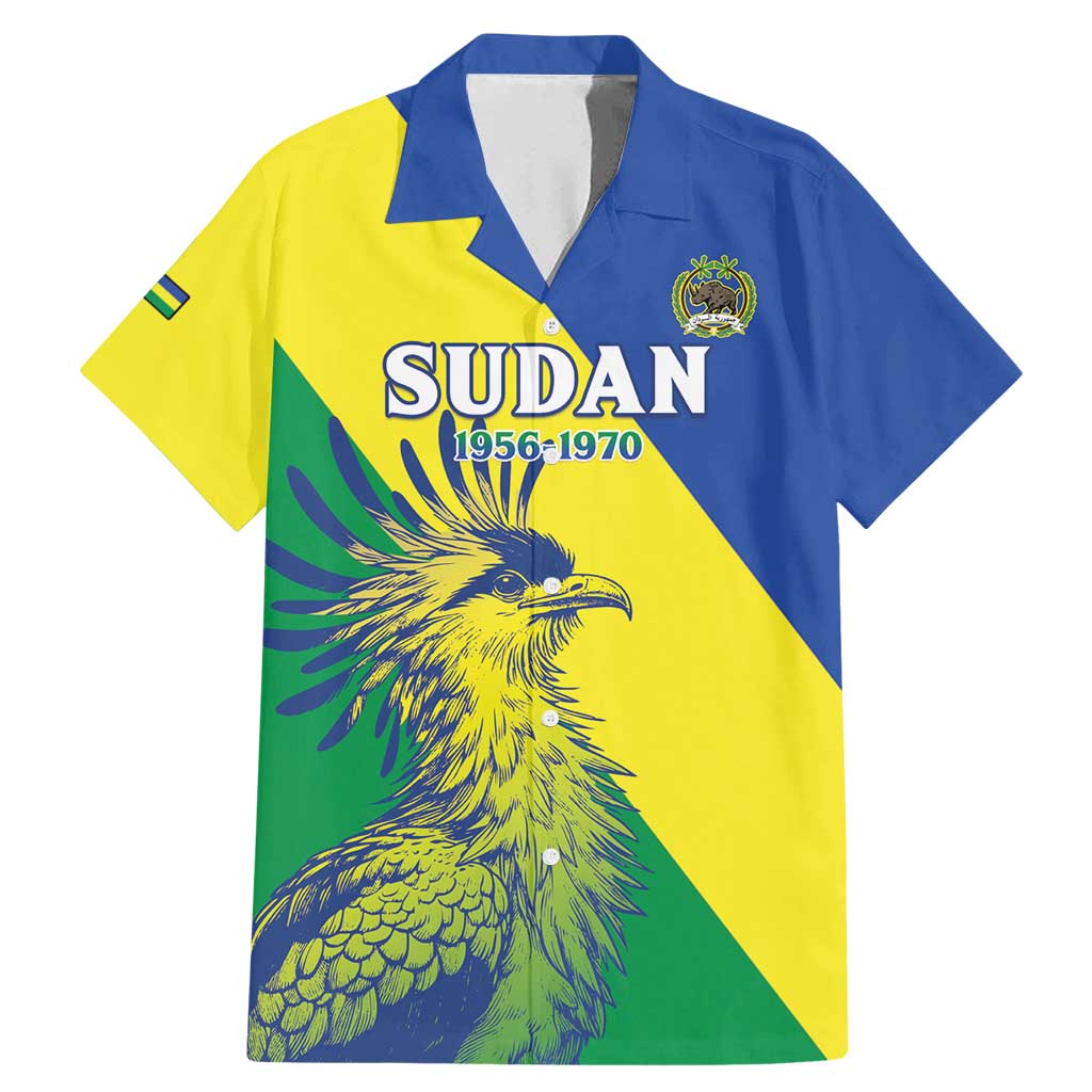 Personalized Sudan 1956-1970 Family Matching Mermaid Dress and Hawaiian Shirt Secretary Bird Coat Of Arms