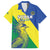 Personalized Sudan 1956-1970 Family Matching Short Sleeve Bodycon Dress and Hawaiian Shirt Secretary Bird Coat Of Arms