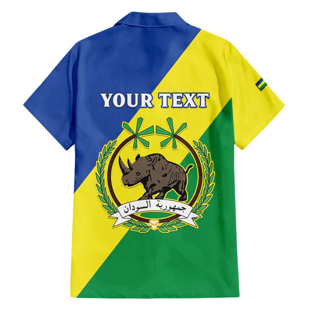 Personalized Sudan 1956-1970 Family Matching Short Sleeve Bodycon Dress and Hawaiian Shirt Secretary Bird Coat Of Arms