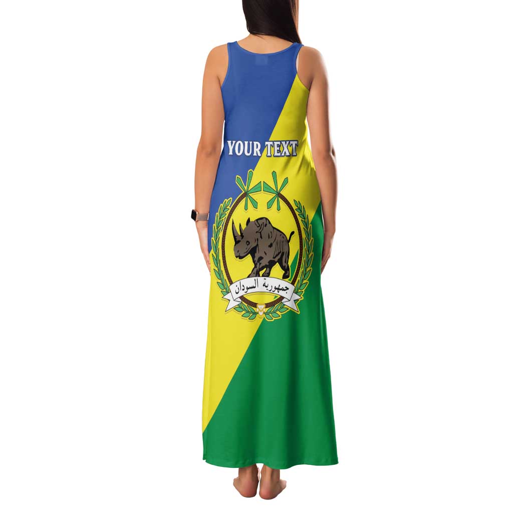 Personalized Sudan 1956-1970 Family Matching Tank Maxi Dress and Hawaiian Shirt Secretary Bird Coat Of Arms