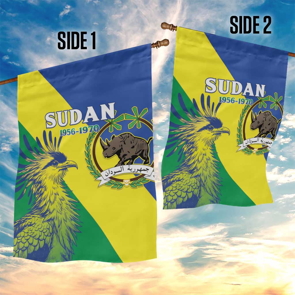 Personalized Sudan 1956-1970 Garden Flag Secretary Bird Coat Of Arms