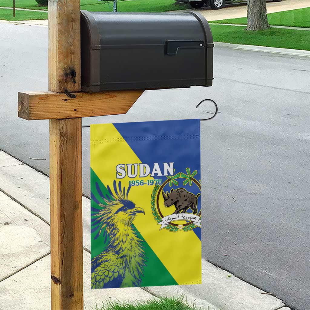 Personalized Sudan 1956-1970 Garden Flag Secretary Bird Coat Of Arms