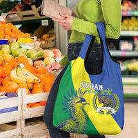 Personalized Sudan 1956-1970 Grocery Bag Secretary Bird Coat Of Arms