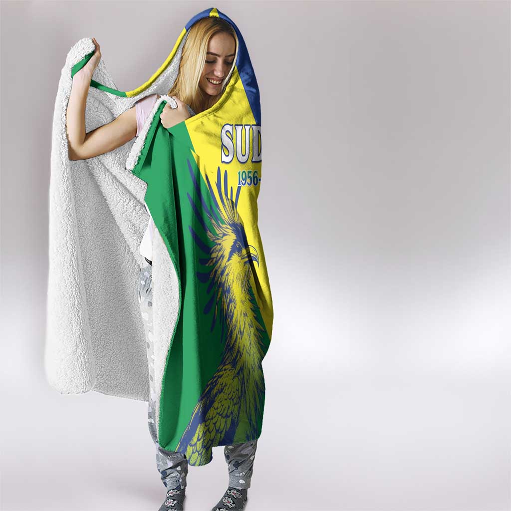 Personalized Sudan 1956-1970 Hooded Blanket Secretary Bird Coat Of Arms