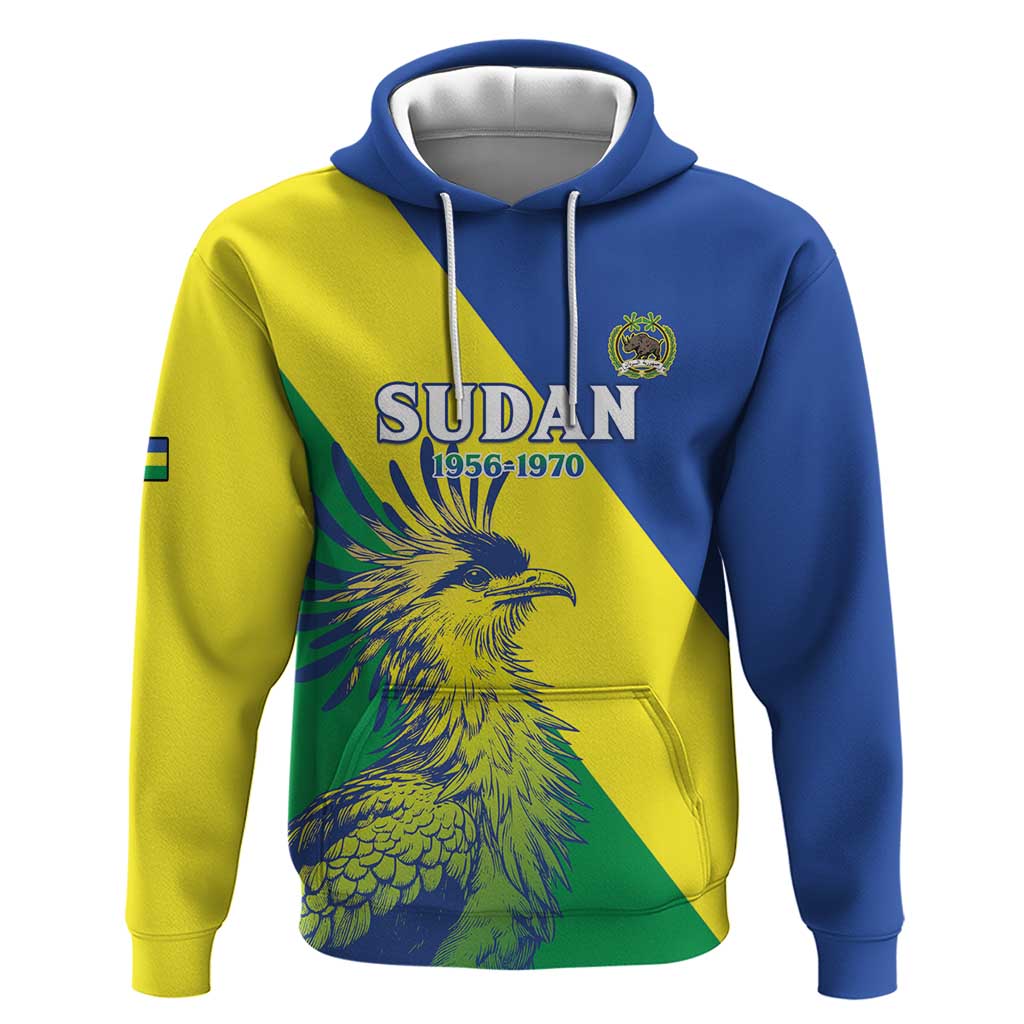 Personalized Sudan 1956-1970 Hoodie Secretary Bird Coat Of Arms