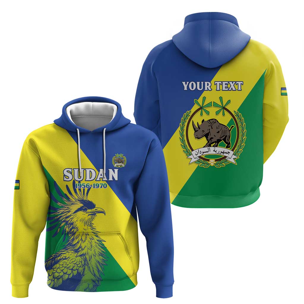 Personalized Sudan 1956-1970 Hoodie Secretary Bird Coat Of Arms