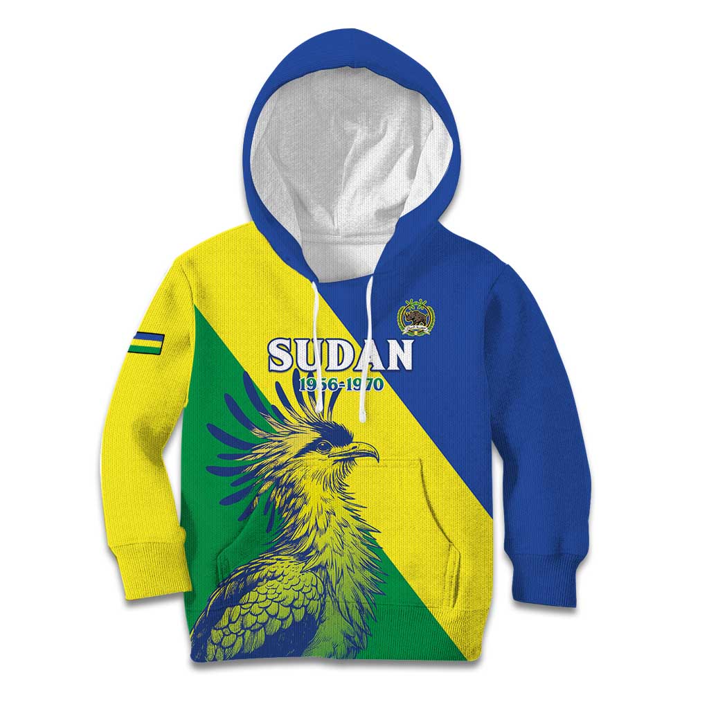 Personalized Sudan 1956-1970 Kid Hoodie Secretary Bird Coat Of Arms