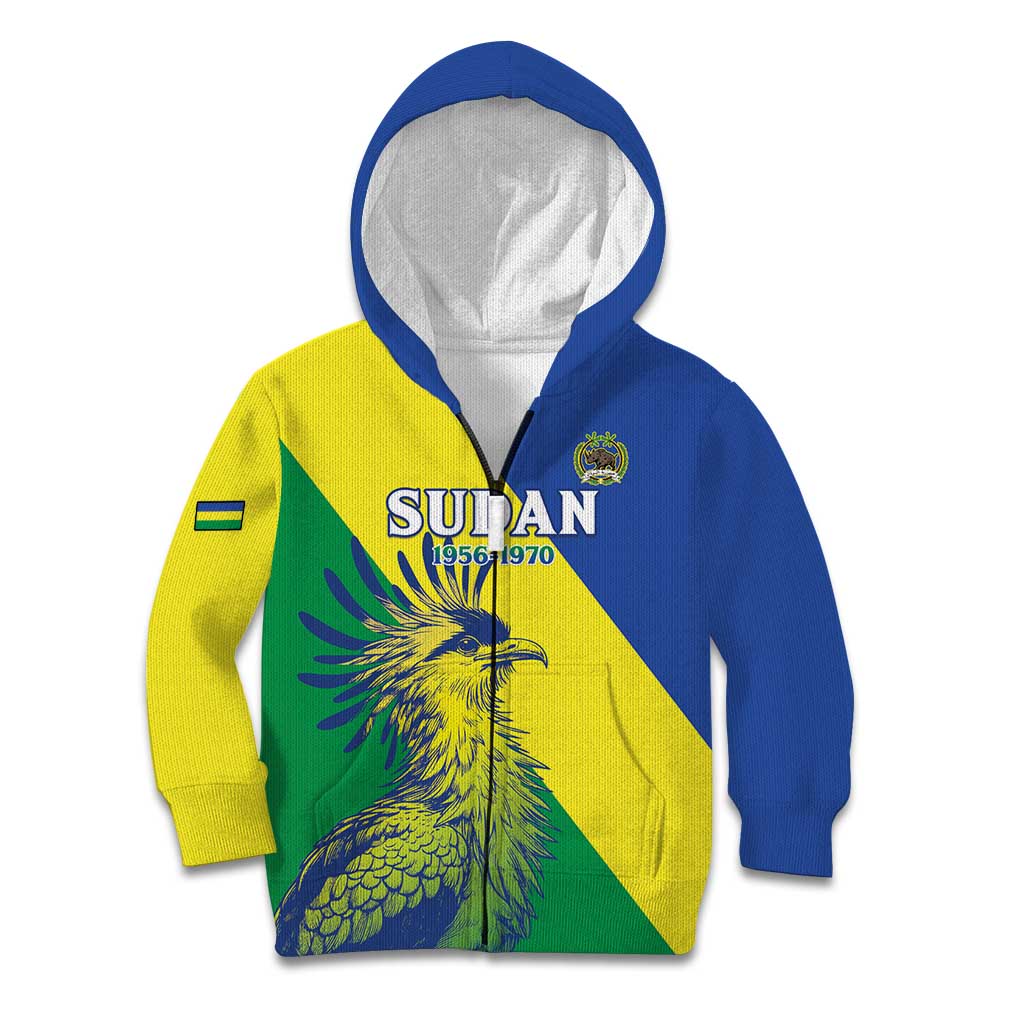 Personalized Sudan 1956-1970 Kid Hoodie Secretary Bird Coat Of Arms