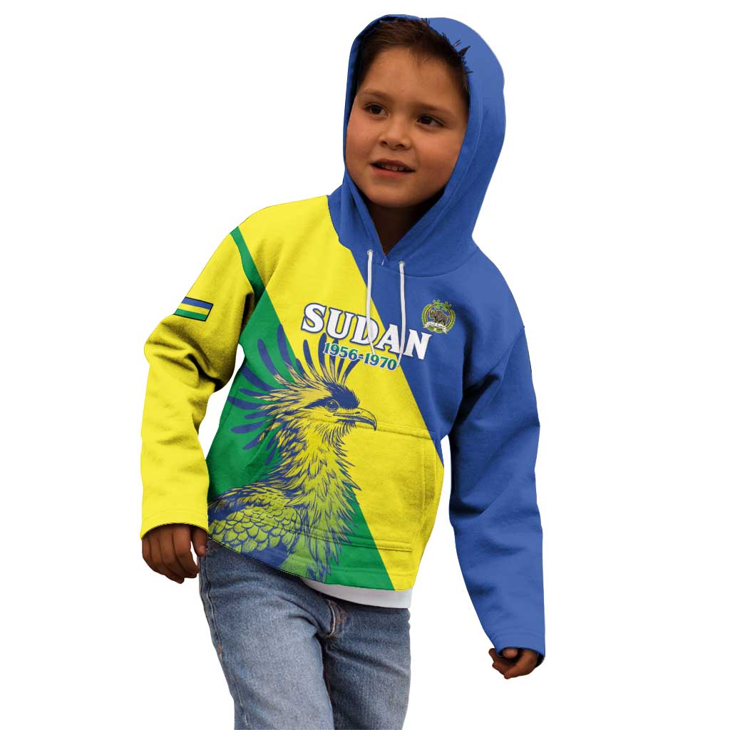Personalized Sudan 1956-1970 Kid Hoodie Secretary Bird Coat Of Arms